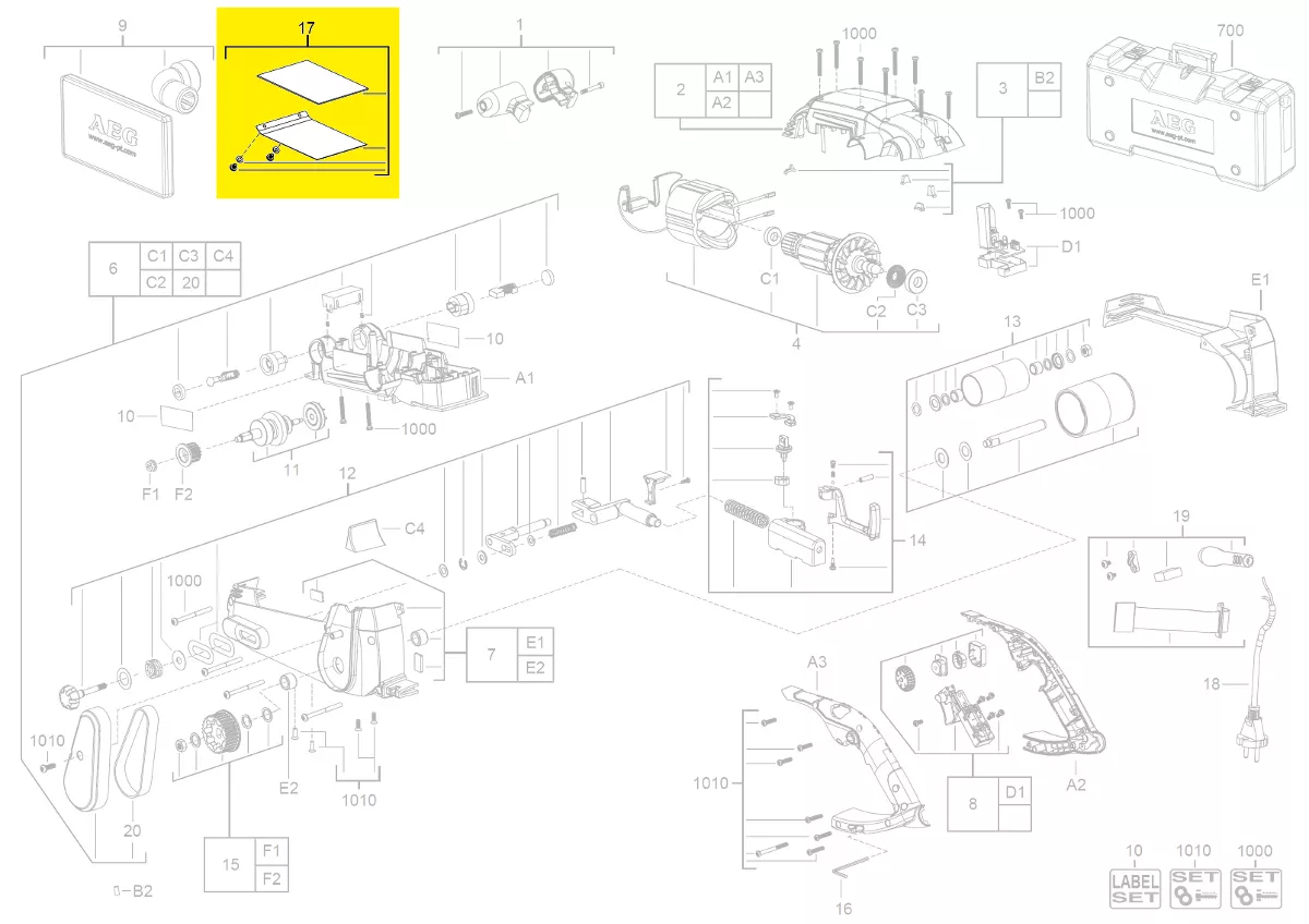 Plaque de base réf. 200508003 ponceuse à bande